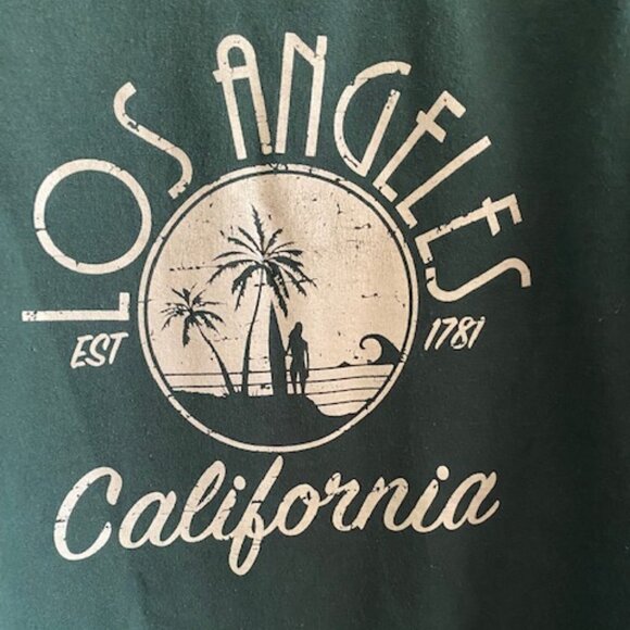 Z LOS ANGELES SWEATSHIRT GREEN PRINTED HEAVY BLENDED - Picture 2 of 6